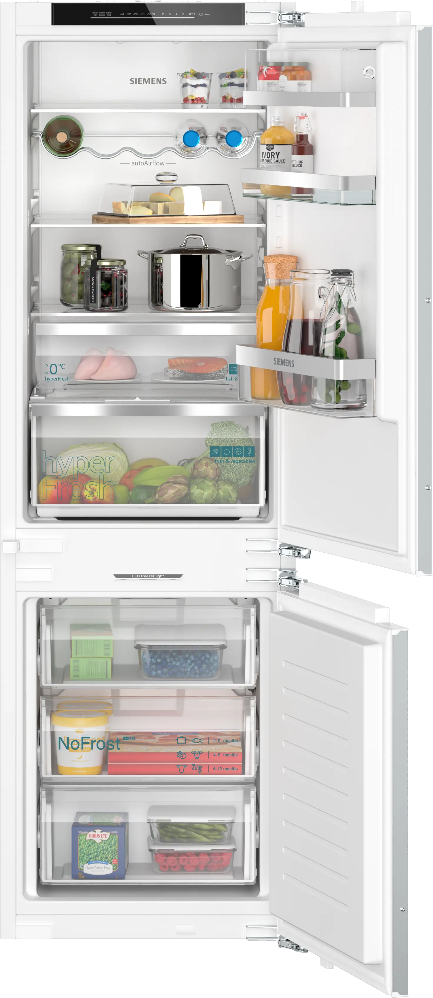 Siemens KI86NADD0 iQ500 Einbau-Kühl-Gefrierkombination – 260 Liter, noFrost, hyperFresh