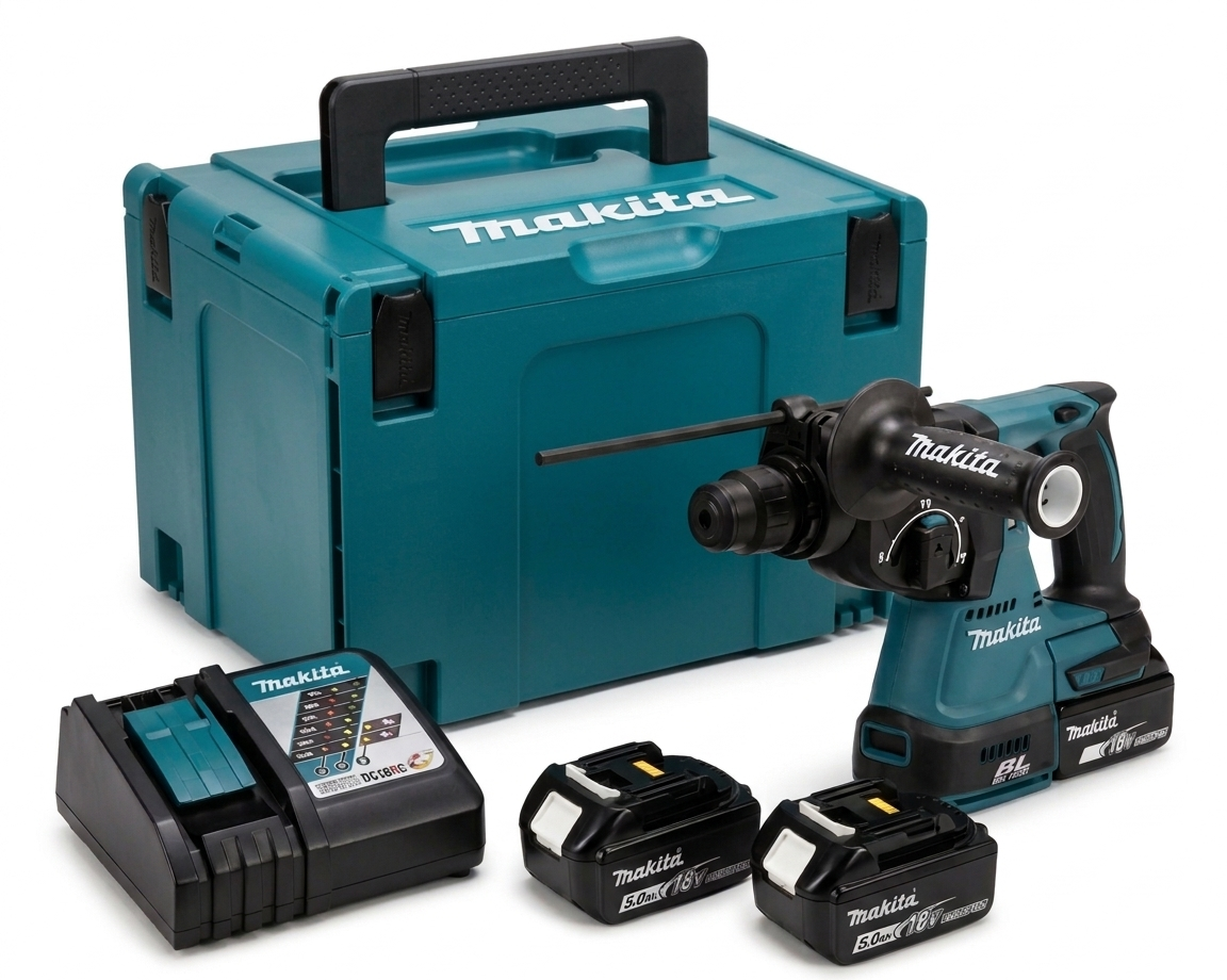 Makita DHR242RTJ Akku-Kombihammer Set 18V inkl. 2x 5,0Ah Akku und Ladegerät