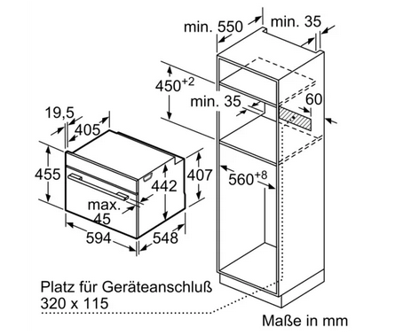Bosch CSG656RB7 Elektro-Backofen mit Dampfgarer vulkan schwarz