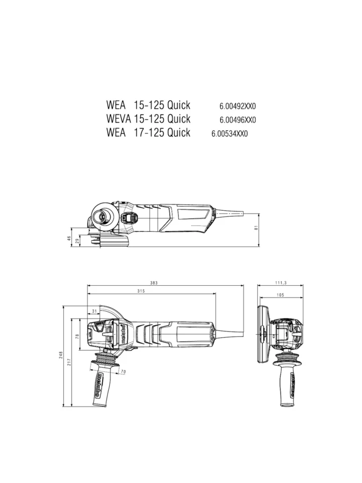 Metabo 600515000 WE 17-125 Quick