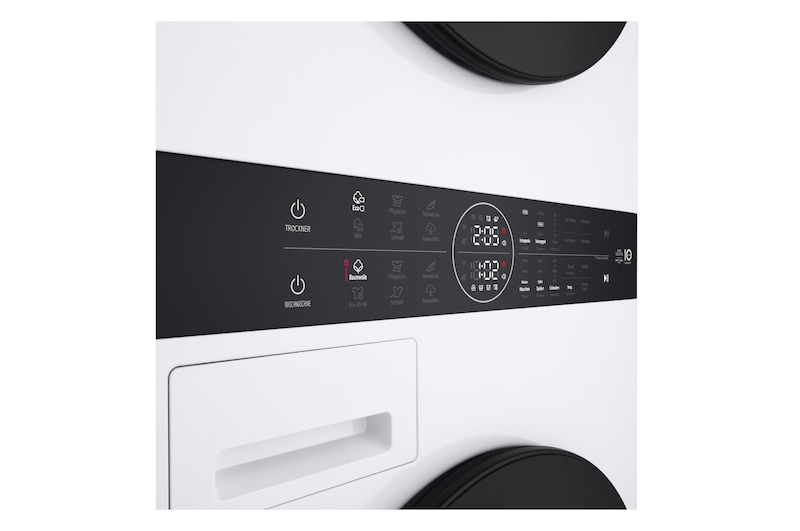 WashTower Weiß (Waschmaschine: EEK A, 12kg, 1350 U./Min.; Trockner: EEK C, 10kg) Waschmaschine & Trockner in einem Gerät I WT1210WWF