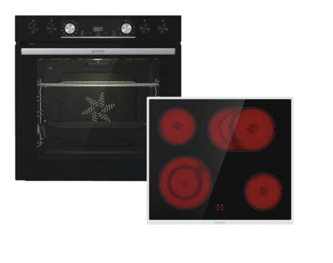 DAT Gorenje Black Set 4 Pyrolyse Einbauherdset BCPX6737E05BG + ECD634X