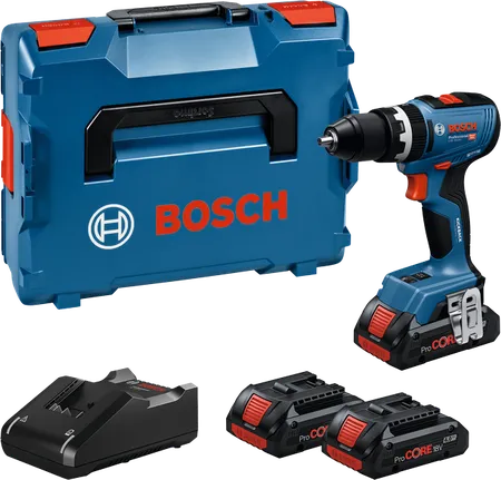 Bosch Professional 18V System cordless combi drill GSB 18V-65 (incl. 3x 4.0 Ah ProCORE18V battery, charger GAL 18V-40 in L-BOXX 136)