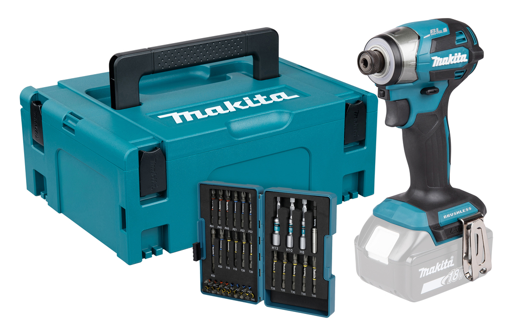 Makita DTD173ZJX2 18V LXT Akku-Schlagschrauber 180 Nm inkl. Makpac & 38-tlg. Impact Premier Bit-Set