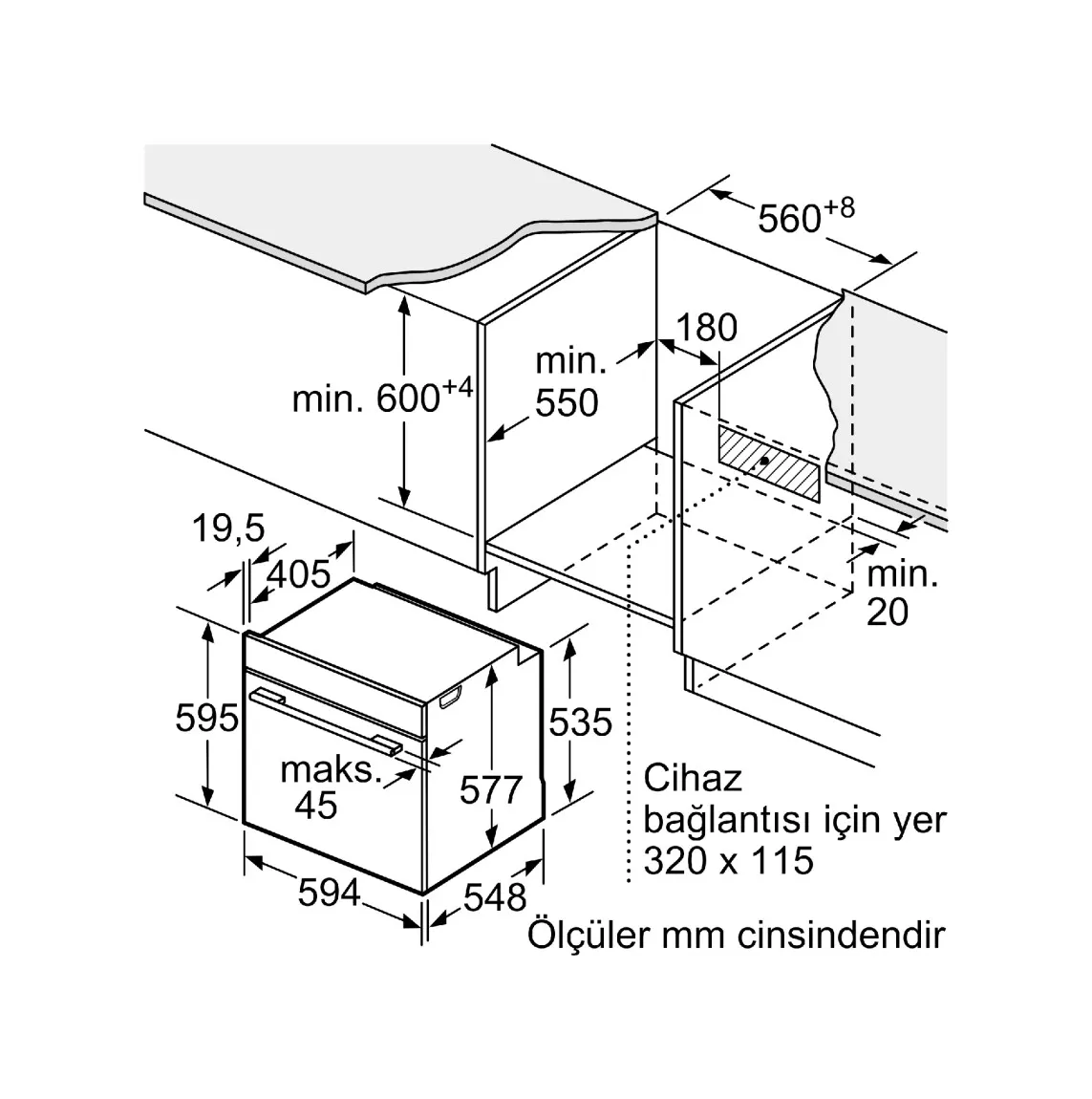 Bosch HBG7341W1 Serie 8 Einbau-Backofen – 71 Liter, 14 Heizarten, Weiß