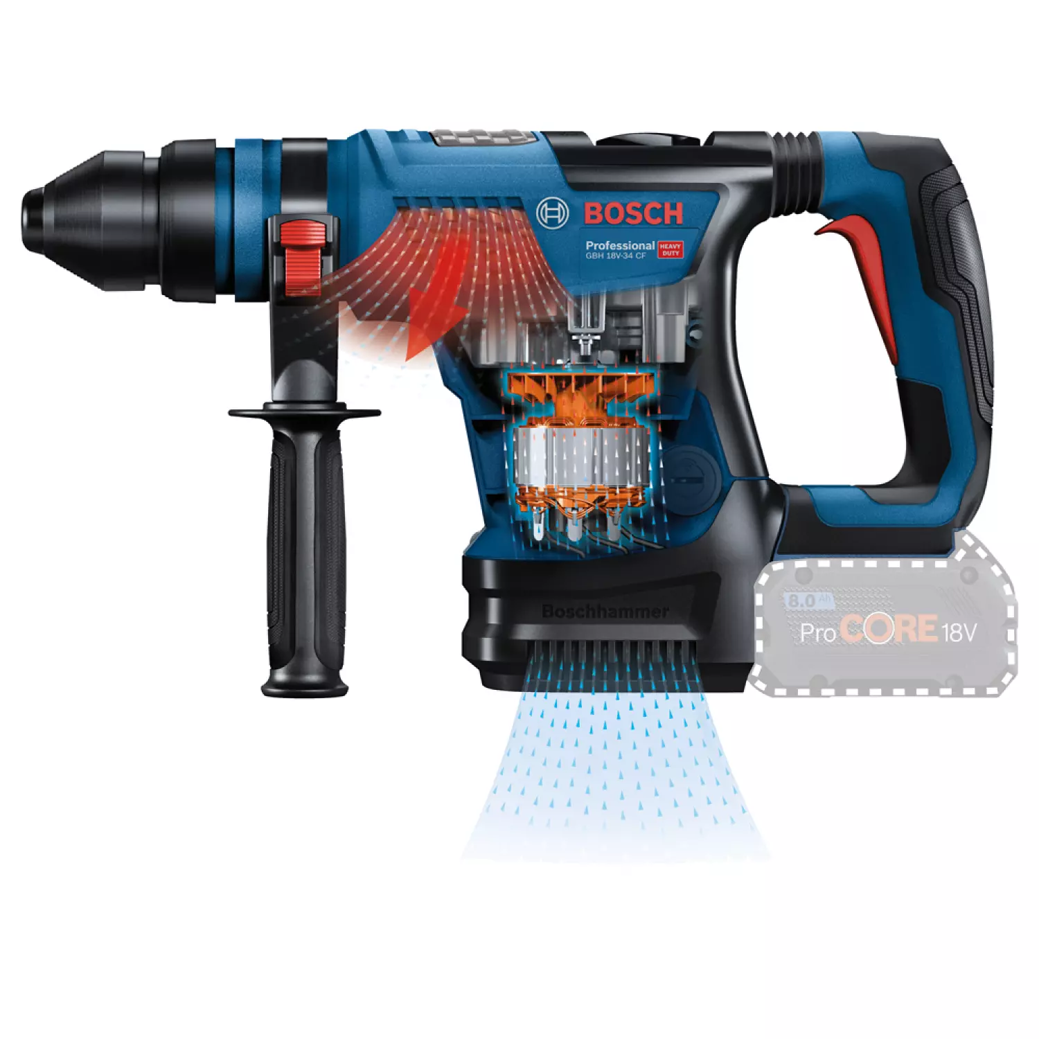 Bosch Professional Akku-Bohrhammer GBH 18V-34 CF (0611914002)