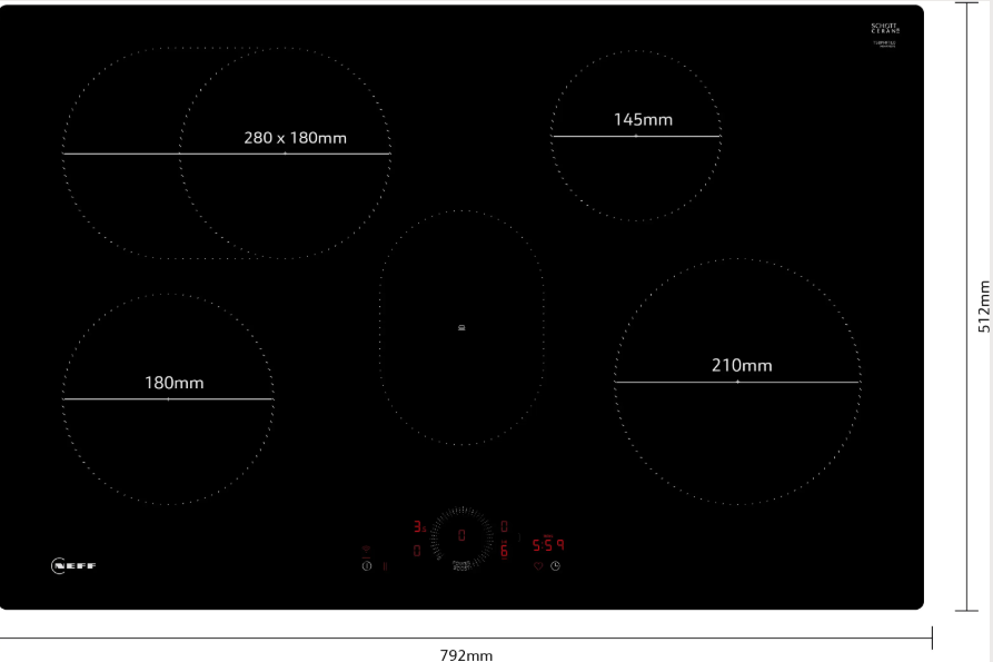 NEFF T58PHF1L0 N 70 Induction hob, self-contained (80 cm, flush-mounted)