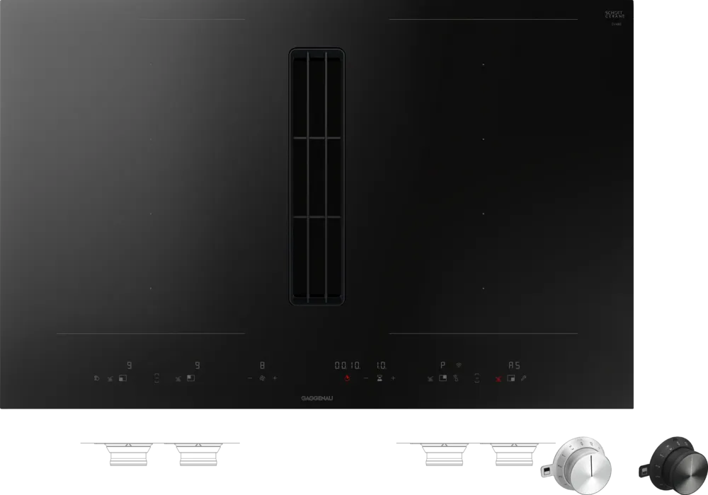 22194863_CV482105_STP_def Gaggenau CV482105 Serie 400 Flex-Induktionskochfeld mit integriertem Lüftungssystem 80 CM