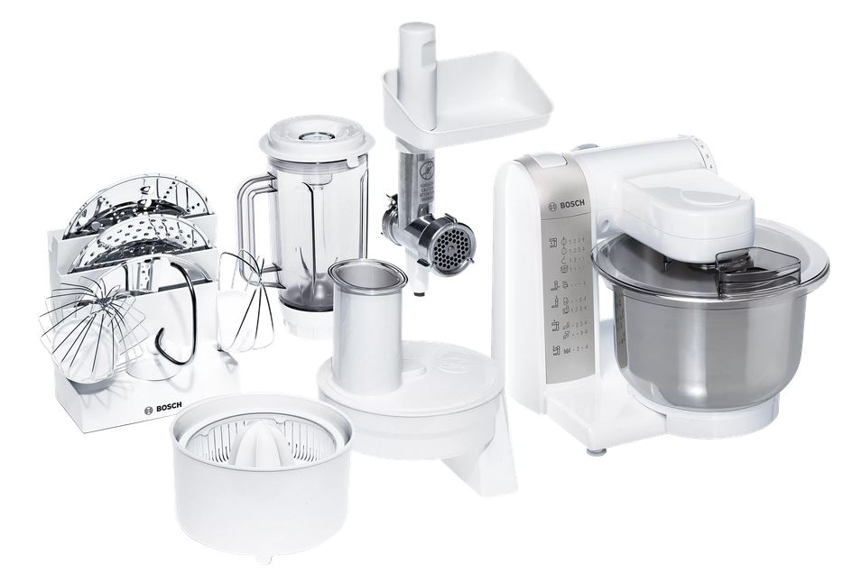 Bosch Küchenmaschine MUM4880, MUM4, 600 W, Weiß, silber | Etrona