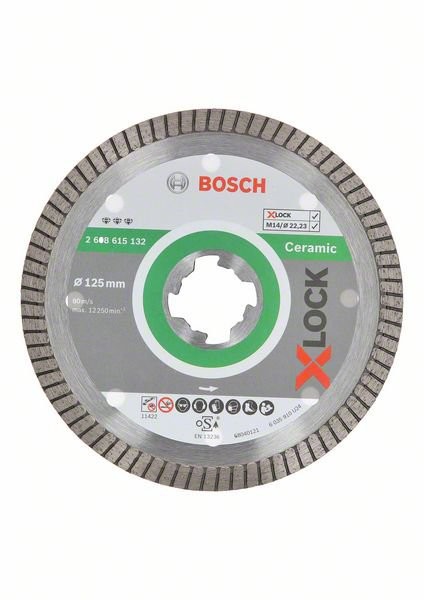 X-LOCK Diamanttrennscheibe Best for Ceramic Extra Clean Turbo 125 x 22,23 x 1,4 x 7 (2608615132)
