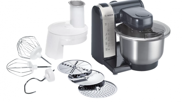 Bosch Küchenmaschine (MUM48A1), Schwarz-Silber