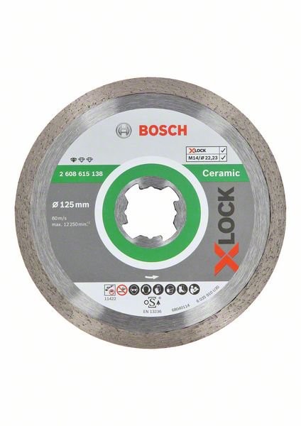 Bosch X-LOCK Diamanttrennscheibe Standard for Ceramic 125 x 22,23 x 1,6 x 7 (2608615138)