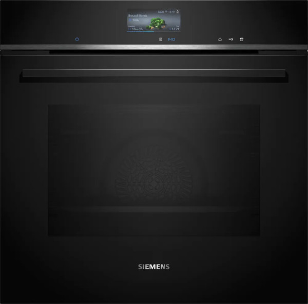 Siemens iQ700, Einbau-Backofen mit Dampfunterstützung, 60 x 60 cm, Schwarz, Edelstahl HR776G1B1