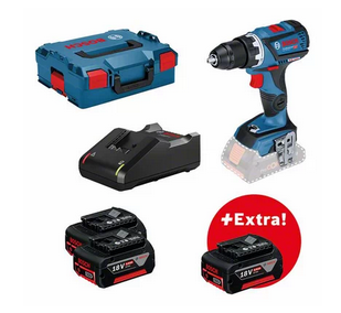 Bosch Professional Tool Set (0615990L8E): GSR 18V-60 C + 3 X GBA 18V 5.0AH + GAL 18V-40